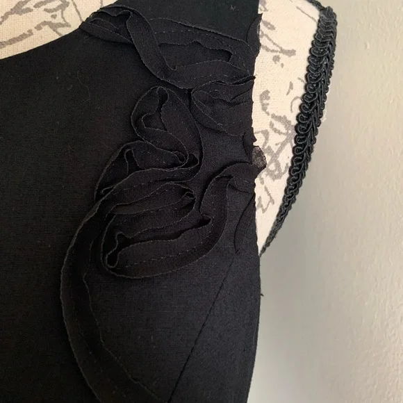 Evan Picone Embroidered Cocktail Dress in Black size 4 - Picture 4 of 8